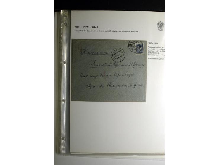 RIGA: 1862/1917, umfangreiche Sammlung von über 100 Briefen und Karten mit vielen Stempeltypen, alles auf Ganzsachen, Einschr