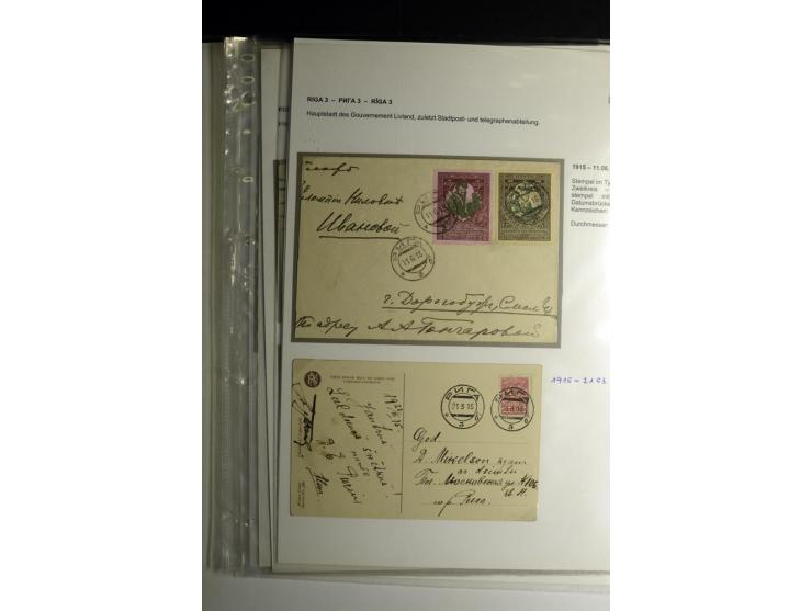 RIGA: 1862/1917, umfangreiche Sammlung von über 100 Briefen und Karten mit vielen Stempeltypen, alles auf Ganzsachen, Einschr
