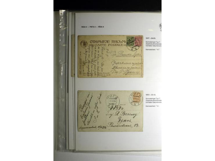 RIGA: 1862/1917, umfangreiche Sammlung von über 100 Briefen und Karten mit vielen Stempeltypen, alles auf Ganzsachen, Einschr