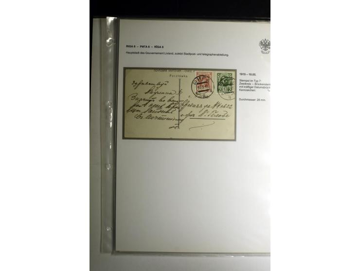 RIGA: 1862/1917, umfangreiche Sammlung von über 100 Briefen und Karten mit vielen Stempeltypen, alles auf Ganzsachen, Einschr