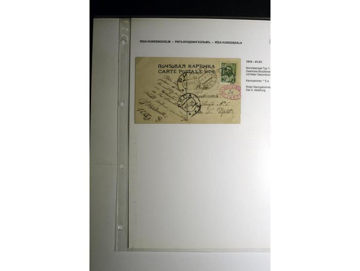 RIGA: 1862/1917, umfangreiche Sammlung von über 100 Briefen und Karten mit vielen Stempeltypen, alles auf Ganzsachen, Einschr