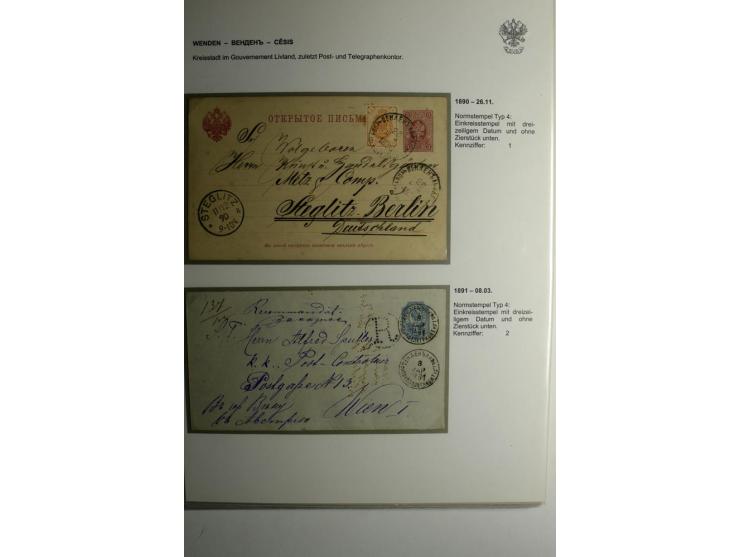 WAINODEN bis ZABELIN: 1865/1917, über 50 Briefe, Einschreiben, Paketkarten, Ganzsachen, dabei bessere Stempel, gute Erhaltung