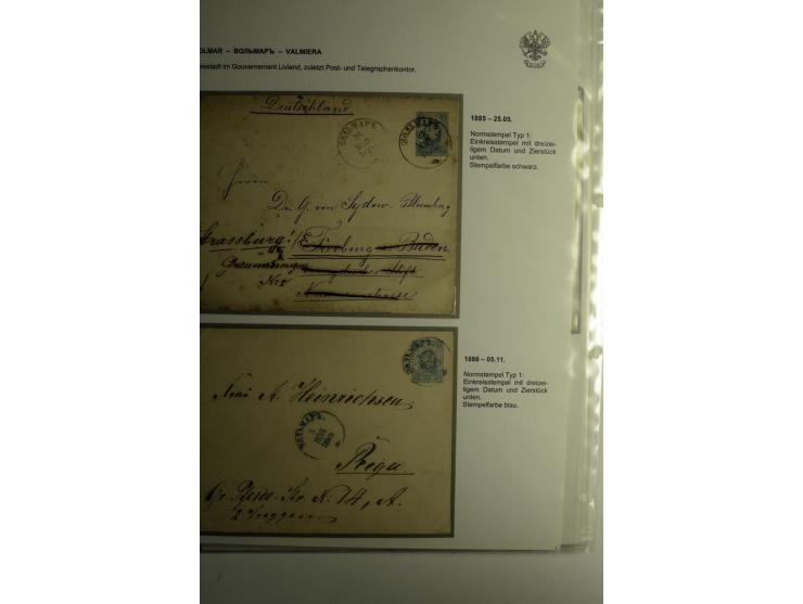 WAINODEN bis ZABELIN: 1865/1917, über 50 Briefe, Einschreiben, Paketkarten, Ganzsachen, dabei bessere Stempel, gute Erhaltung