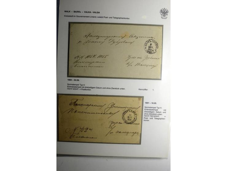 WAINODEN bis ZABELIN: 1865/1917, über 50 Briefe, Einschreiben, Paketkarten, Ganzsachen, dabei bessere Stempel, gute Erhaltung