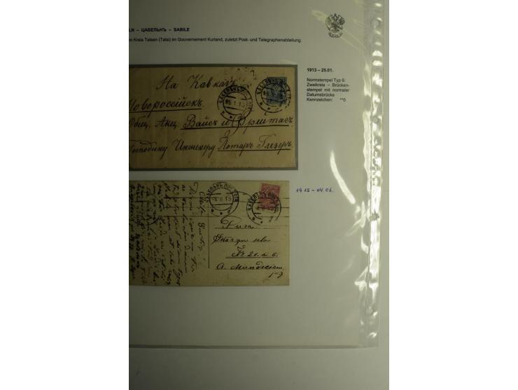WAINODEN bis ZABELIN: 1865/1917, über 50 Briefe, Einschreiben, Paketkarten, Ganzsachen, dabei bessere Stempel, gute Erhaltung