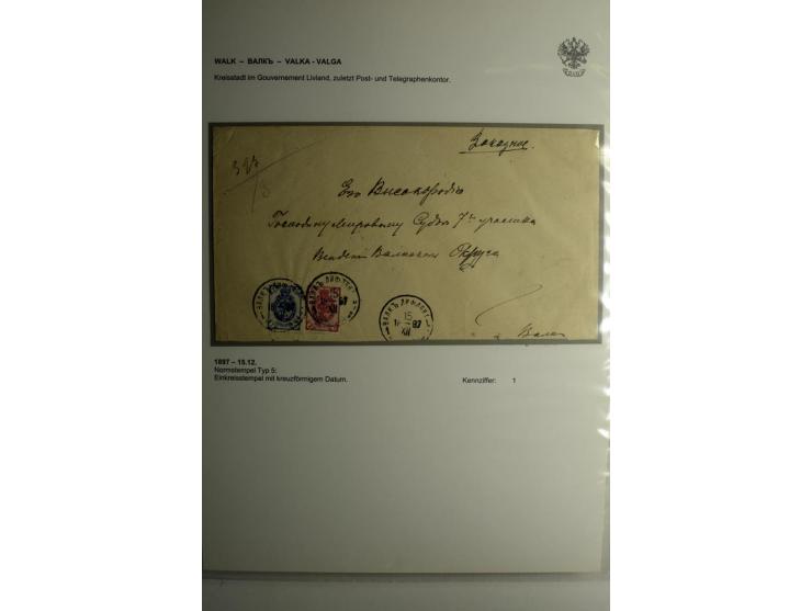 WAINODEN bis ZABELIN: 1865/1917, über 50 Briefe, Einschreiben, Paketkarten, Ganzsachen, dabei bessere Stempel, gute Erhaltung
