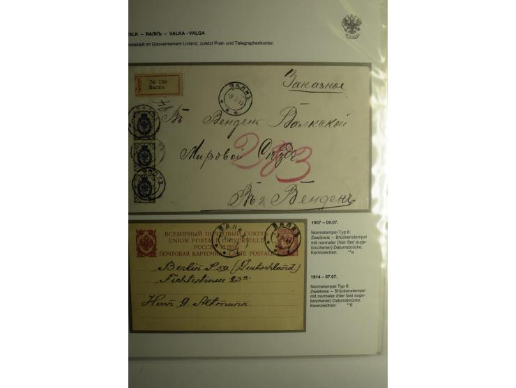 WAINODEN bis ZABELIN: 1865/1917, über 50 Briefe, Einschreiben, Paketkarten, Ganzsachen, dabei bessere Stempel, gute Erhaltung
