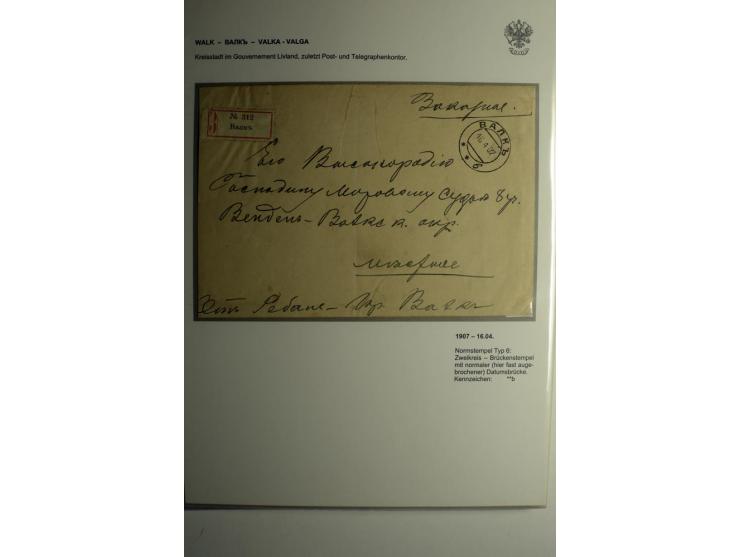 WAINODEN bis ZABELIN: 1865/1917, über 50 Briefe, Einschreiben, Paketkarten, Ganzsachen, dabei bessere Stempel, gute Erhaltung