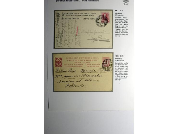 DÜNABURG: 3 Karten und 1 Brief mit stummen Kreuz- bzw. Sechsringstempel, der Brief etwas fehlerhaft, sonst gute Erhaltung