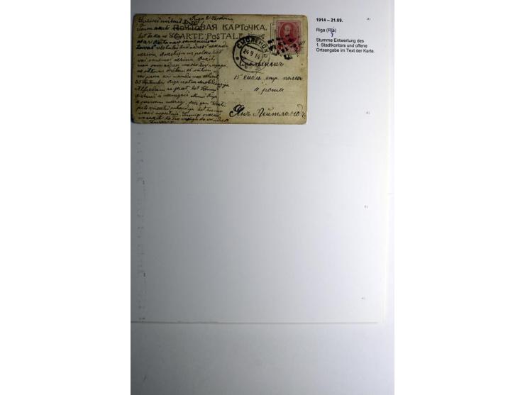 RIGA: 1914, schöne Sammlung von 11 Briefen und Karten, dabei Einschreiben mit und ohne Ortsangabe, verschiedene Stempeltypen,