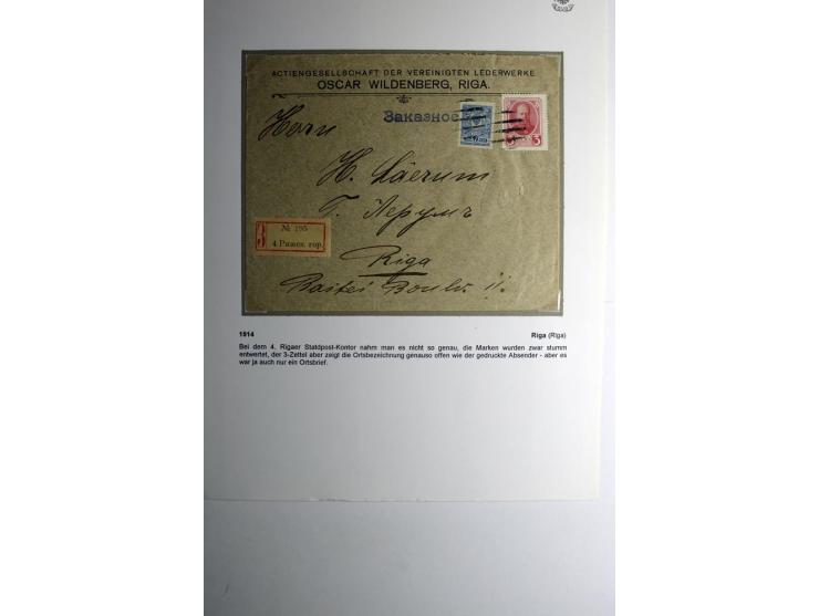 RIGA: 1914, schöne Sammlung von 11 Briefen und Karten, dabei Einschreiben mit und ohne Ortsangabe, verschiedene Stempeltypen,
