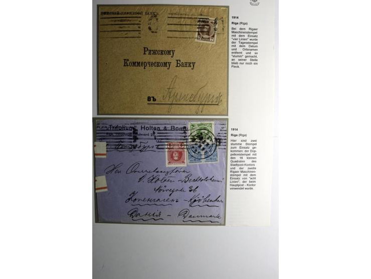 RIGA: 1914, schöne Sammlung von 11 Briefen und Karten, dabei Einschreiben mit und ohne Ortsangabe, verschiedene Stempeltypen,