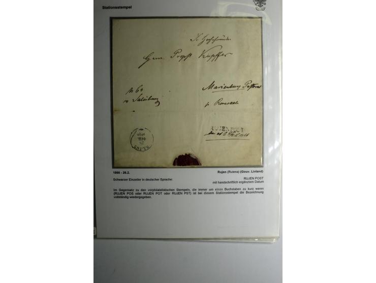 STATIONSSTEMPEL: 1874/86, 18 Briefe bzw. Ganzsachenkarten mit verschiednenen Stempeln (meist Gouv. Livland), dabei u.a. DOBLE