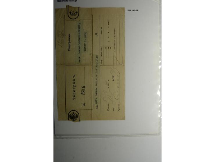 TELEGRAMME: 1870/1906, 10 Stück aus Goldingen, Libau, Mitau und Riga, dazu 6 Einlieferungsscheine, gute Erhaltung