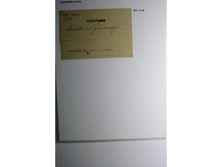TELEGRAMME: 1870/1906, 10 Stück aus Goldingen, Libau, Mitau und Riga, dazu 6 Einlieferungsscheine, gute Erhaltung
