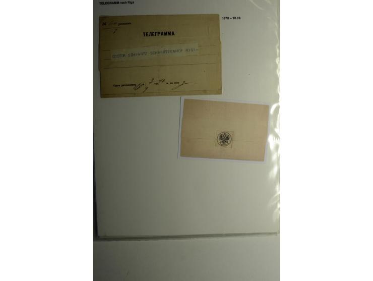 TELEGRAMME: 1870/1906, 10 Stück aus Goldingen, Libau, Mitau und Riga, dazu 6 Einlieferungsscheine, gute Erhaltung
