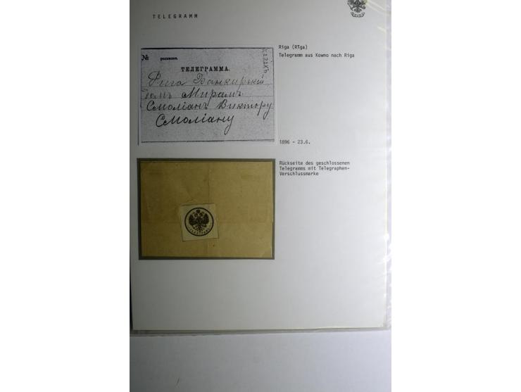 TELEGRAMME: 1870/1906, 10 Stück aus Goldingen, Libau, Mitau und Riga, dazu 6 Einlieferungsscheine, gute Erhaltung