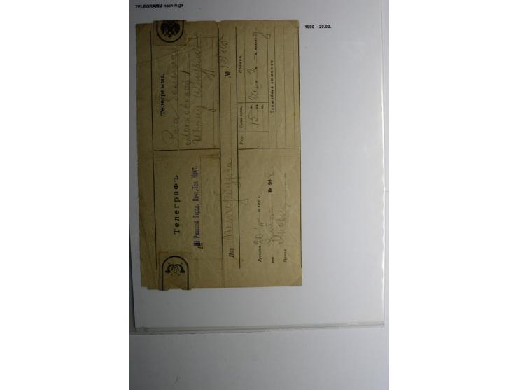 TELEGRAMME: 1870/1906, 10 Stück aus Goldingen, Libau, Mitau und Riga, dazu 6 Einlieferungsscheine, gute Erhaltung