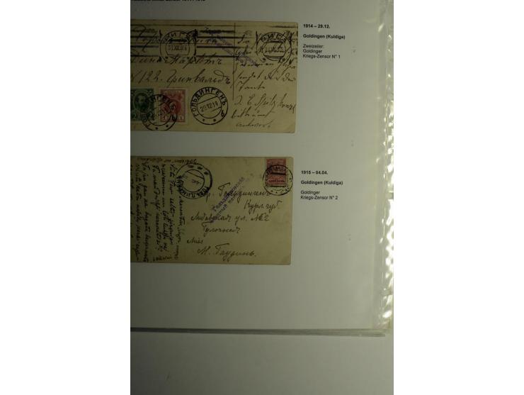 RUSSISCHE MILITÄRZENSUR 1914/18: Alt-Schwanenburg bis Wolmar, 29 Briefe und Karten, dabei "LUDSENER MILITÄR-ZENSOR Nr. 2" und