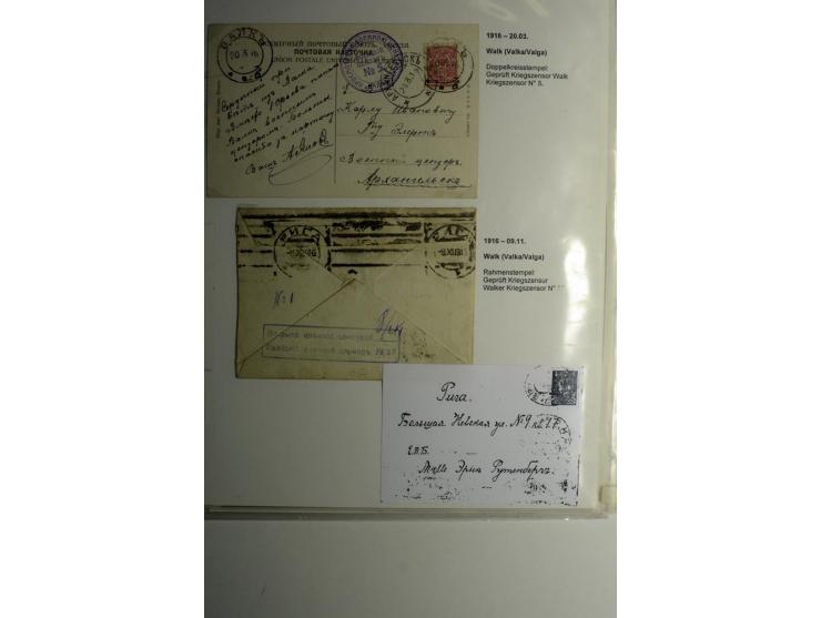 RUSSISCHE MILITÄRZENSUR 1914/18: Alt-Schwanenburg bis Wolmar, 29 Briefe und Karten, dabei "LUDSENER MILITÄR-ZENSOR Nr. 2" und