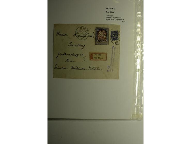 RUSSISCHE MILITÄRZENSUR 1914/18: Alt-Schwanenburg bis Wolmar, 29 Briefe und Karten, dabei "LUDSENER MILITÄR-ZENSOR Nr. 2" und