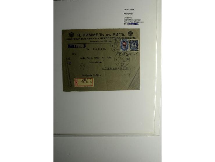 RUSSISCHE MILITÄRZENSUR 1914/18: Alt-Schwanenburg bis Wolmar, 29 Briefe und Karten, dabei "LUDSENER MILITÄR-ZENSOR Nr. 2" und