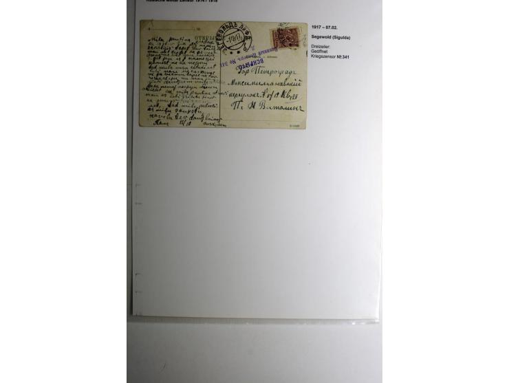 RUSSISCHE MILITÄRZENSUR 1914/18: Alt-Schwanenburg bis Wolmar, 29 Briefe und Karten, dabei "LUDSENER MILITÄR-ZENSOR Nr. 2" und