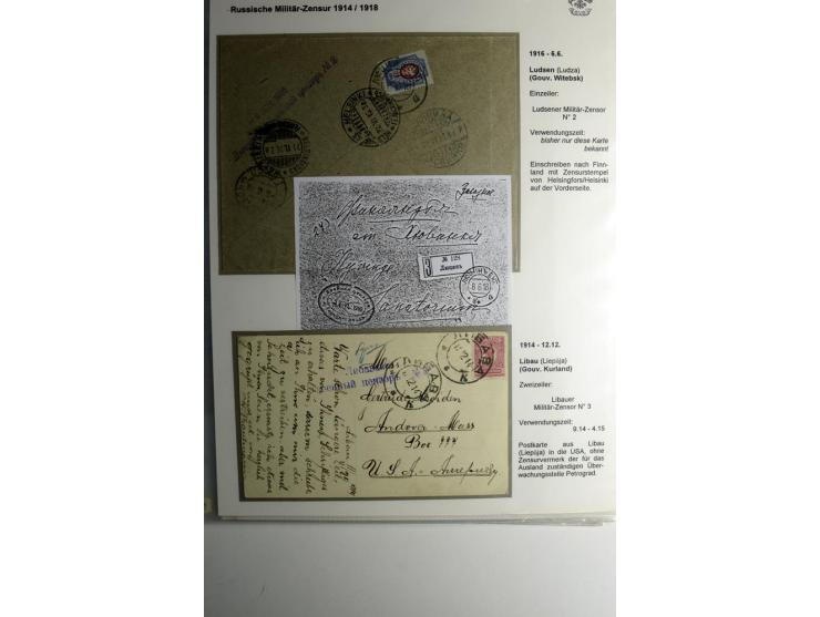 RUSSISCHE MILITÄRZENSUR 1914/18: Alt-Schwanenburg bis Wolmar, 29 Briefe und Karten, dabei "LUDSENER MILITÄR-ZENSOR Nr. 2" und