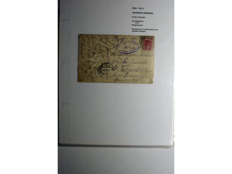 RUSSISCHE MILITÄRZENSUR 1914/18: Alt-Schwanenburg bis Wolmar, 29 Briefe und Karten, dabei "LUDSENER MILITÄR-ZENSOR Nr. 2" und