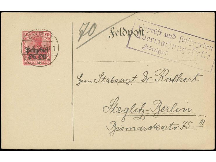 "SUBAT -4.11.18" klar auf 10 Pfg. rot auf Karte nach Berlin, gute Erhaltung