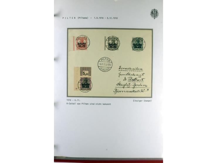 1916/19, über 50 Briefe und Karten, dabei verschiedene Stempel von BAUSK bis WOLMAR, R-Briefe, Zensuren, Ganzsachen sowie ein