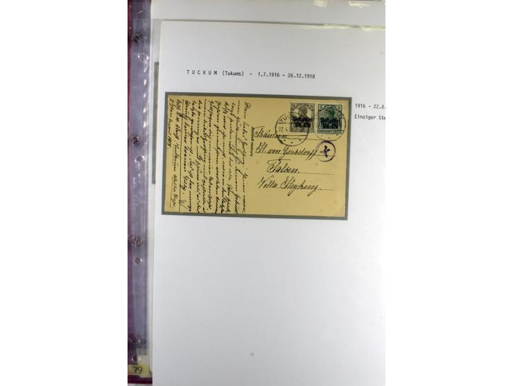 1916/19, über 50 Briefe und Karten, dabei verschiedene Stempel von BAUSK bis WOLMAR, R-Briefe, Zensuren, Ganzsachen sowie ein