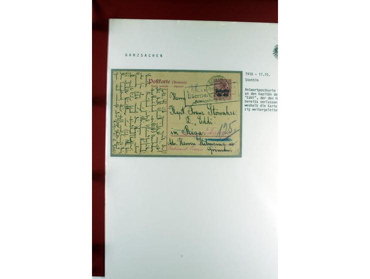 1916/19, über 50 Briefe und Karten, dabei verschiedene Stempel von BAUSK bis WOLMAR, R-Briefe, Zensuren, Ganzsachen sowie ein
