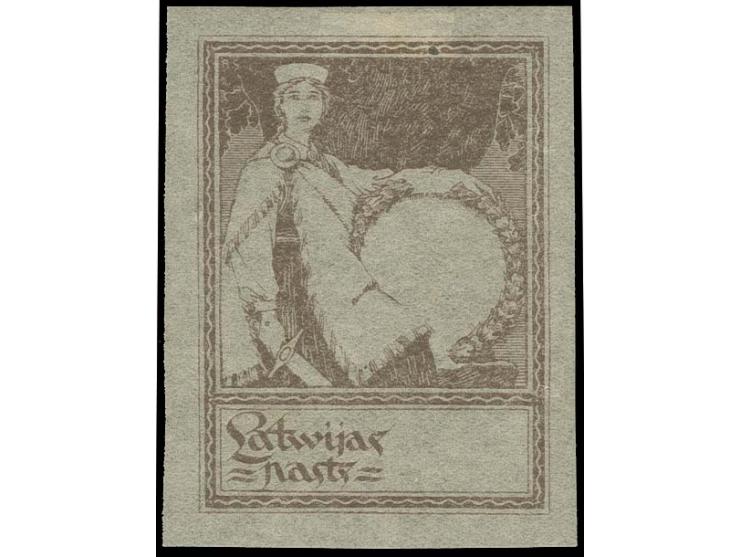 1919, 1. Jahrestag der Unabhänigkeit 10 K., nur der Rahmen in Originalfarbe auf Pergamentpapier, ungebraucht, tadellos