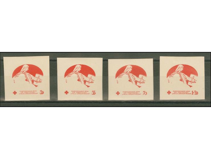 1920, Rotes Kreuz 20 K. -1 Rb., nur Mittelstück in rot auf Kreidepapier, ohne Gummi, tadellos