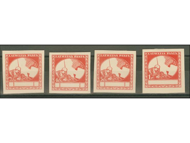 1920, Rotes Kreuz 20 K. -1 Rb., nur Rahmen in rot auf Kreidepapier, ohne Gummi, tadellos