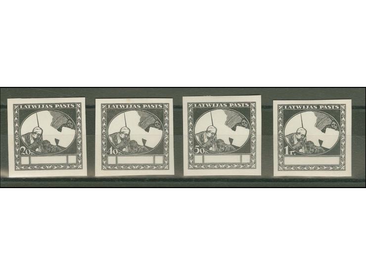 1920, Rotes Kreuz 20 K. -1 Rb., nur Rahmen in schwarz auf Kreidepapier, ohne Gummi, tadellos