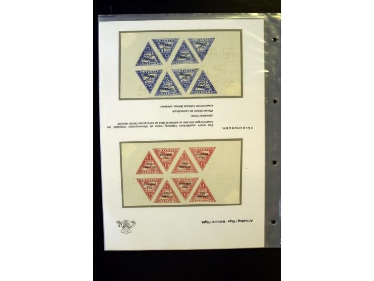 1933, Afrika-Flug, 10 S. im 6er-Block gestempelt, 15 S. und 50 S. je mit Sonderstempel auf kleinem Briefstück, gute Erhaltung