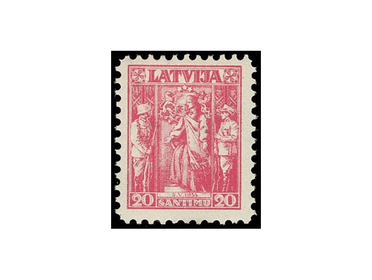 1934, Neue Verfassung Lettlands 20 S. lilarosa mit Plattenfehler "5.V.1934 statt 15.V.1934", ungebraucht, tadellos, Fotoattes