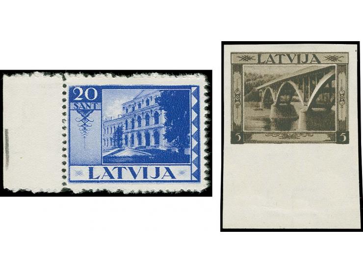ESSAY: 1939, Landschaftsbilder, Brücke über die Livländische Aa bei Segewold 5 S. dunkelolivbraun, ungezähnt mit Unterrand so