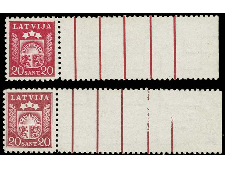 ESSAY: 1940, Wappen in abweichender Zeichnung mit Eichenblättern 20 S. in lilakarmin und braunrot, gez. L10¼, auf Wasserzeich