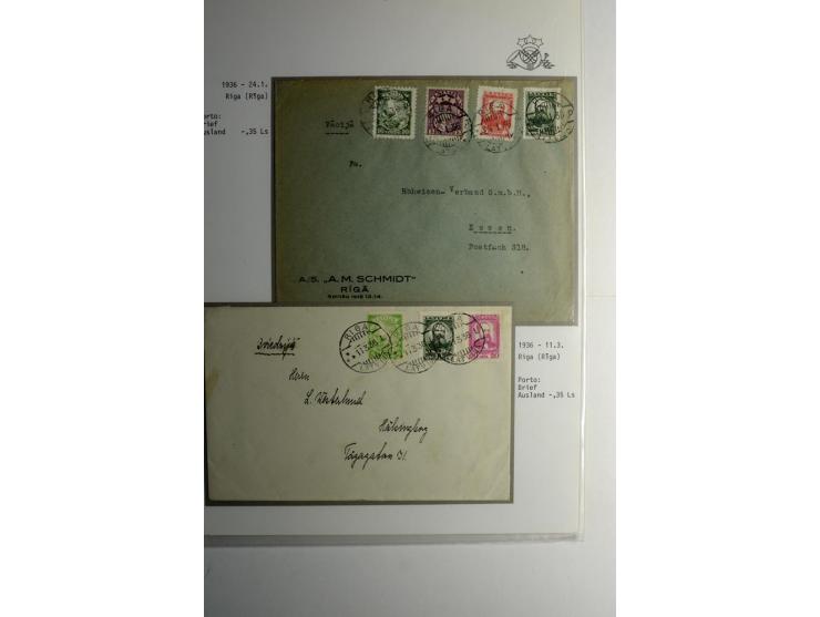 LAT-WÄHRUNG: 1923/40, ungebrauchte/postfrische und gestempelte, enorm inhaltsreiche Sammlung mit unzähligen Besonderheiten wi