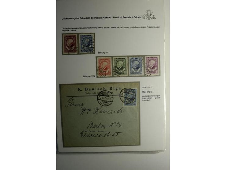 LAT-WÄHRUNG: 1923/40, ungebrauchte/postfrische und gestempelte, enorm inhaltsreiche Sammlung mit unzähligen Besonderheiten wi