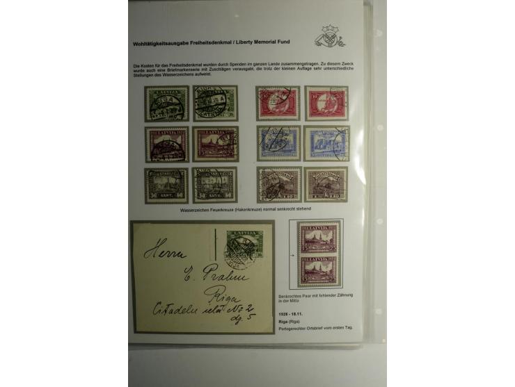 LAT-WÄHRUNG: 1923/40, ungebrauchte/postfrische und gestempelte, enorm inhaltsreiche Sammlung mit unzähligen Besonderheiten wi