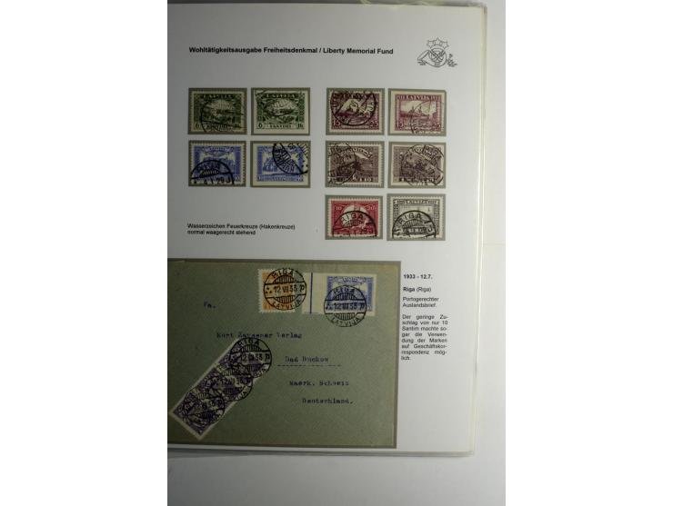LAT-WÄHRUNG: 1923/40, ungebrauchte/postfrische und gestempelte, enorm inhaltsreiche Sammlung mit unzähligen Besonderheiten wi