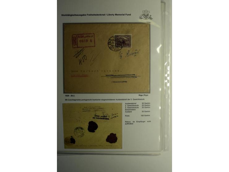 LAT-WÄHRUNG: 1923/40, ungebrauchte/postfrische und gestempelte, enorm inhaltsreiche Sammlung mit unzähligen Besonderheiten wi