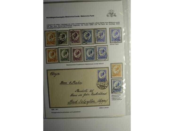 LAT-WÄHRUNG: 1923/40, ungebrauchte/postfrische und gestempelte, enorm inhaltsreiche Sammlung mit unzähligen Besonderheiten wi