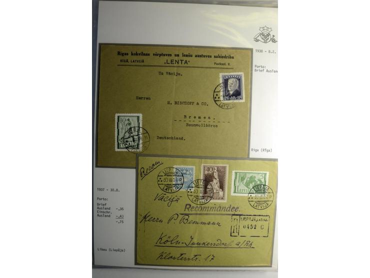 LAT-WÄHRUNG: 1923/40, ungebrauchte/postfrische und gestempelte, enorm inhaltsreiche Sammlung mit unzähligen Besonderheiten wi