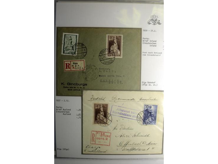 LAT-WÄHRUNG: 1923/40, ungebrauchte/postfrische und gestempelte, enorm inhaltsreiche Sammlung mit unzähligen Besonderheiten wi