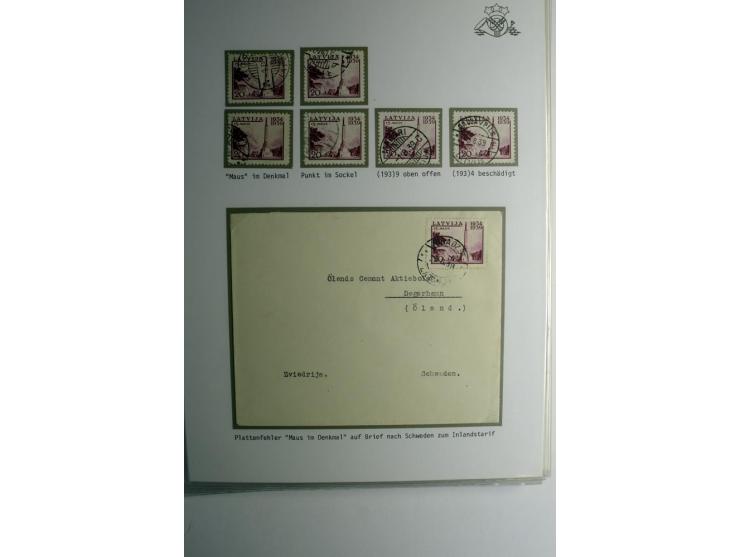 LAT-WÄHRUNG: 1923/40, ungebrauchte/postfrische und gestempelte, enorm inhaltsreiche Sammlung mit unzähligen Besonderheiten wi